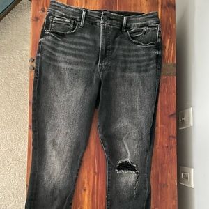 Good American black distressed skinny jeans 15/32